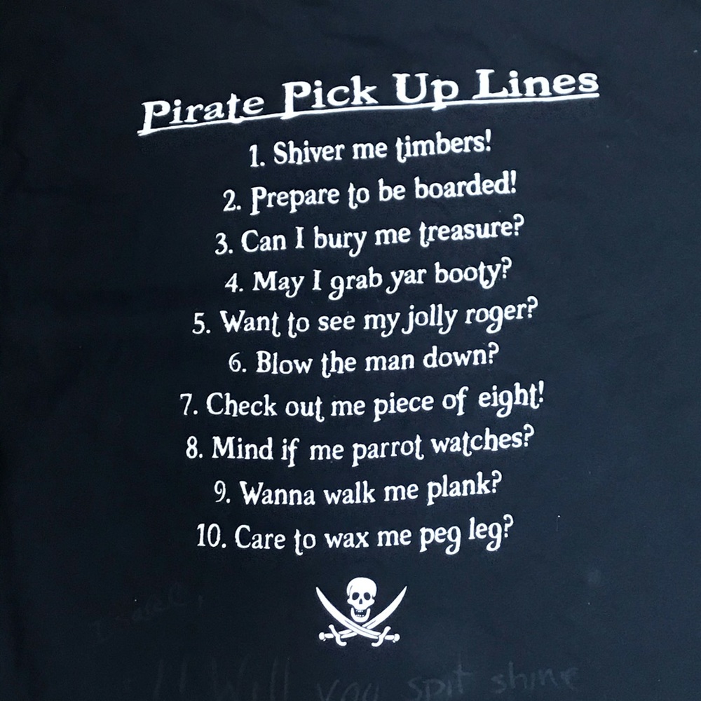 Funny pirate pickup lines shirt KNOTTY NAUTICALS M